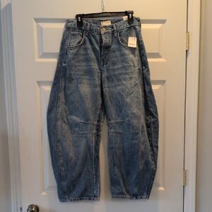 We The Free Good Luck Mid Rise Barrel Jean | 26 | Ultra Light Beam